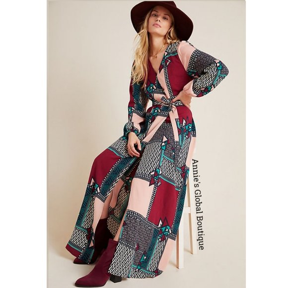 NWT Anthropologie Virginia Wrap Maxi Dress - Picture 6 of 13